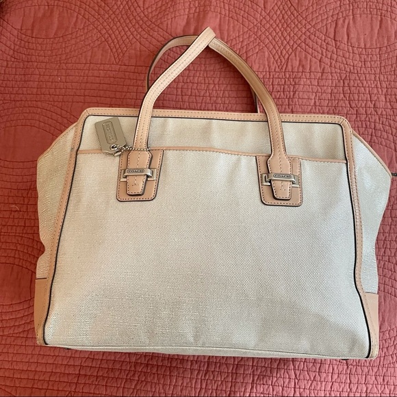 Coach Taylor Foiled Silver Metallic Carryall - Picture 2 of 12